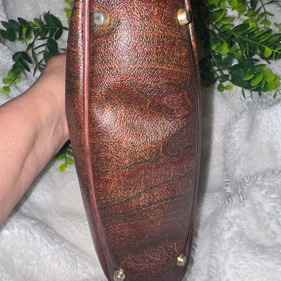 EUC Etro Leather Paisley Coated Canvas & Vachetta Small handbag - Picture 3 of 8